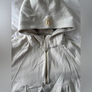 Lululemon Cream Half-Zip Scuba Hoodie
